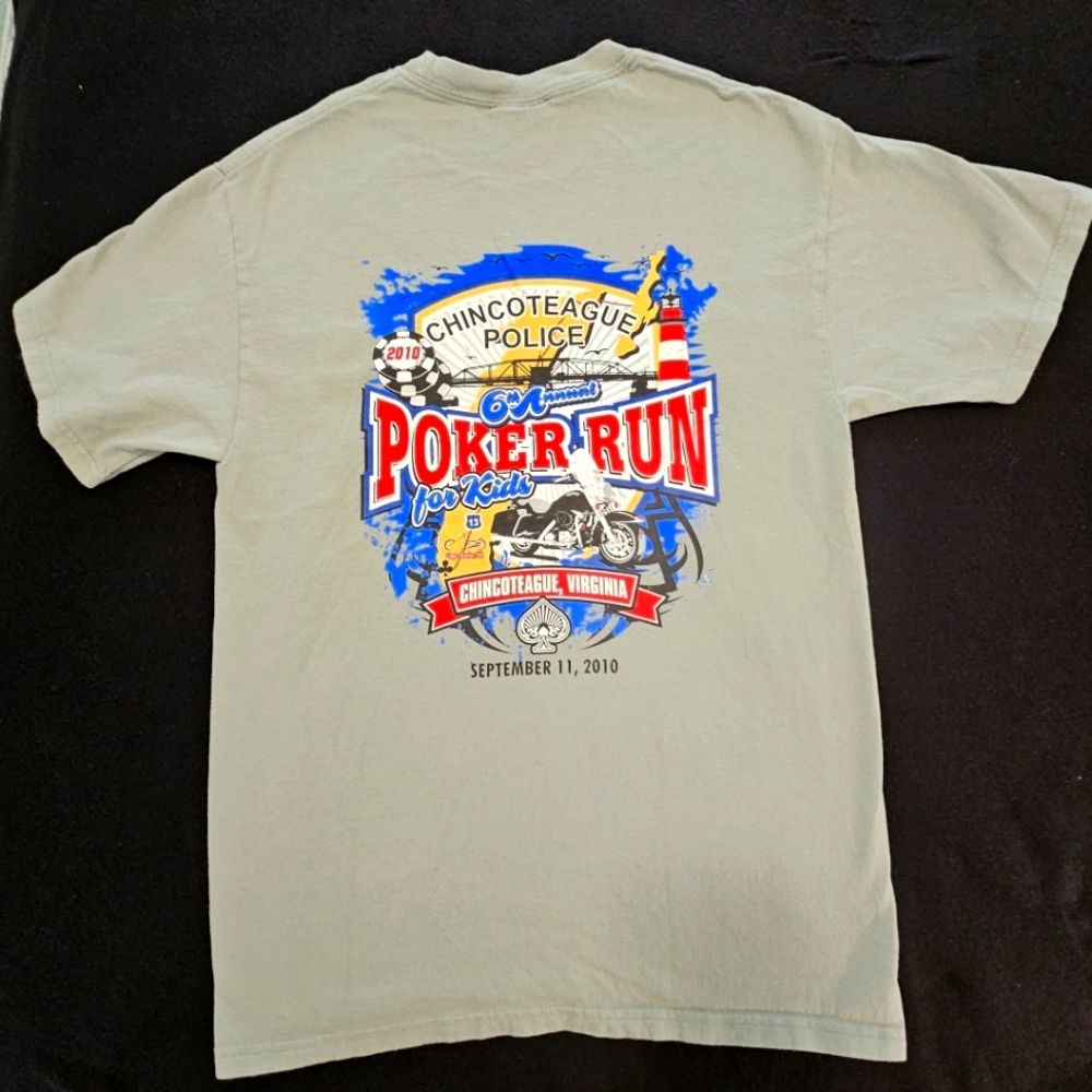 POKER RUN Biker shirt Gray/Green M